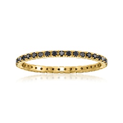 by ross-simons black diamond eternity band in 14kt yellow gold