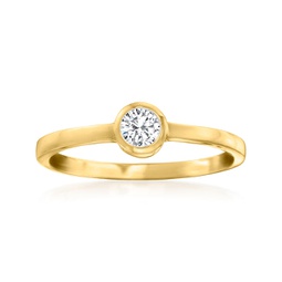 ross-simons bezel-set diamond solitaire ring in 14kt yellow gold