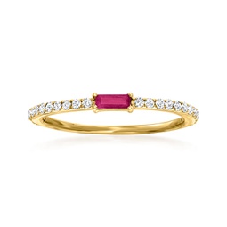 ross-simons ruby and . diamond ring in 14kt yellow gold