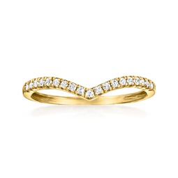 by ross-simons diamond chevron ring in 14kt yellow gold