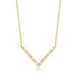 by ross-simons diamond chevron necklace in 14kt yellow gold