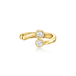 by ross-simons diamond-accented 2-stone ear cuff in 14kt yellow gold