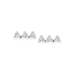 by ross-simons diamond 3-stone stud earrings in sterling silver