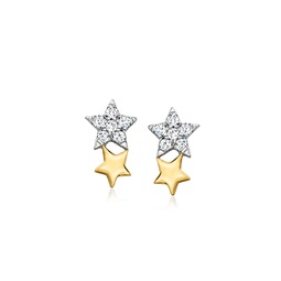 by ross-simons diamond star stud earrings in 14kt yellow gold