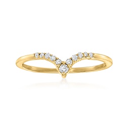 ross-simons diamond chevron ring in 14kt yellow gold