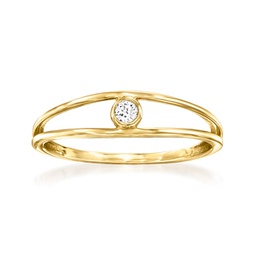 by ross-simons diamond-accented open-space ring in 14kt yellow gold