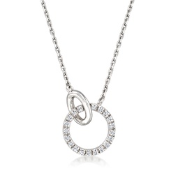 by ross-simons diamond interlocking-circle necklace in sterling silver