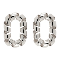 Silver XL Link Twist Earrings 241605F022012