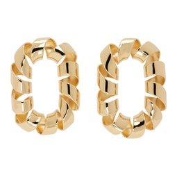 Gold XL Link Twist Earrings 241605F022013