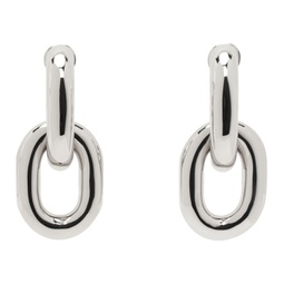 Silver XL Link Double Hoop Earrings 241605F022000