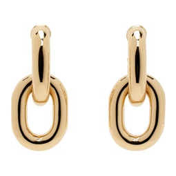 Gold XL Link Double Hoop Earrings 241605F022001
