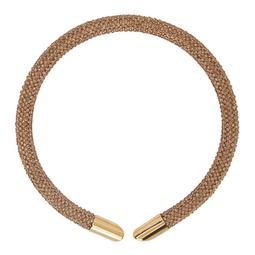 Gold Pixel Tube Choker Necklace 241605F023008