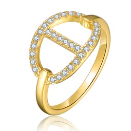 14k gold plated cubic zirconia modernring