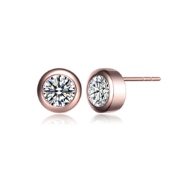 ra 18k rose gold plated cubic zirconia sud earrings