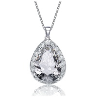 pear-shaped pendant with colored cubic zirconia
