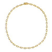 14k yellow gold plated with diamond cubic zirconia flat cable link chain layering bracelet