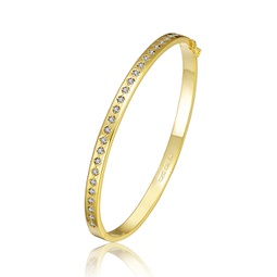 14k gold plated cubic zirconia bangle bracelet