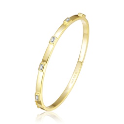 14k gold plated cubic zirconia bangle bracelet