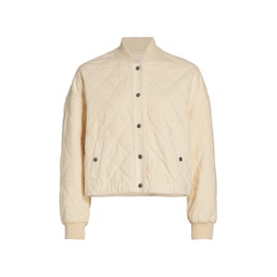 Val Quilted Cropped Bomber Jacket