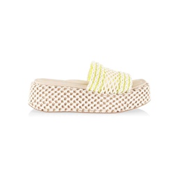 Logan Crochet Flatform Slide Sandals
