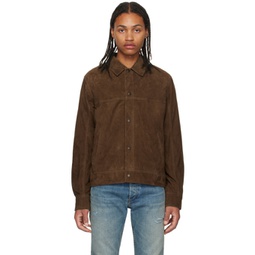 Brown Owen Leather Jacket 232055M181002