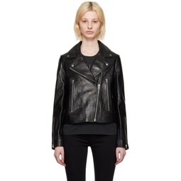 Black Mack Leather Jacket 232055F064001