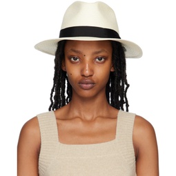 White Straw Panama Hat 232055F017017