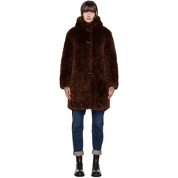 Brown Iggy Faux-Fur Coat 222055F059002