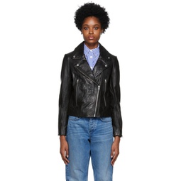 Black Mack Leather Jacket 222055F064002