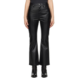 Black Casey Faux-Leather Trousers 232055F069045