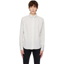 White Fit 2 Stripe Shirt 231055M192022