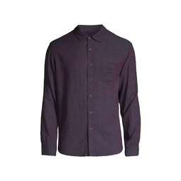 Wyatt Currant Button-Up Shirt