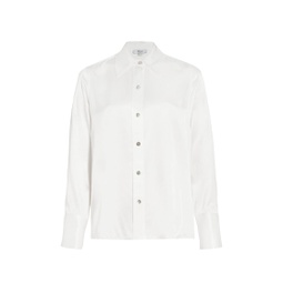 Andrea Satin Button-Front Shirt