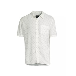 Carson Diamond Linen-Blend Shirt