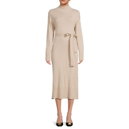 Mila Belted Wool Blend Sweater Dress