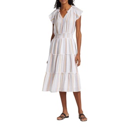 Amellia Striped Tiered Midi Dress