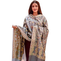 Rameshwaram Fabrics Banarasi Dupatta for Women, Pure Silk Chunnis for Wedding, Party - Silk Scarf Shawl Wrap Soft stoles