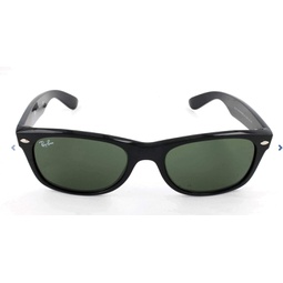 Ray-Ban New Wayfarer Sunglasses (RB2132) Black/Green Plastic - Polarized - 52mm