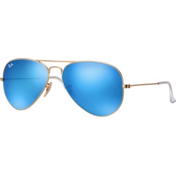 Ray-Ban RB3025 112/17 55mm Blue Mirror Aviator Sunglasses Bundle - 2 Items
