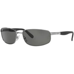 Ray-Ban Man Sunglasses Gunmetal Frame, Crystal Green Lenses, 61MM
