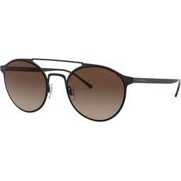GIORGIO ARMANI Man Sunglasses Matte Black Frame, Brown Gradient Lenses, 54MM