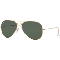 Ray-Ban RB 3025-001/58 Arista Large Metal Aviator Sunglasses with Natural Green Polarized Lenses 62mm