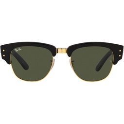 Ray-Ban Mens Casual Square Sunglasses, Black Over Gold, 53