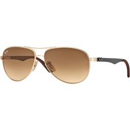 Ray-Ban Mens Carbon Fibre Sunglasses,58mm,Arista/Brown