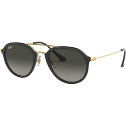 Ray-Ban RB4253 Square Sunglasses, Black/Light Grey Gradient Dark Grey, 53 mm