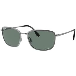Ray-Ban RB3705 Square Sunglasses for Men for Women + BUNDLE With Designer iWear Complimentary Eyewear Kit