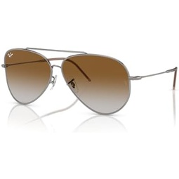 Ray-Ban Unisex Sunglasses Gold Frame, Green Lenses, 59MM