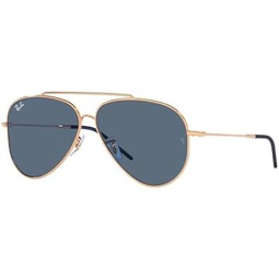 Ray-Ban Unisex Sunglasses Gold Frame, Green Lenses, 59MM