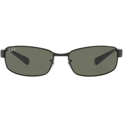 Ray-Ban RB3364 Metal Polarized Rectangular Sunglasses