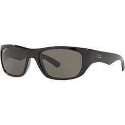 Ray-Ban Man Sunglasses Black Frame, Dark Green Lenses, 63MM